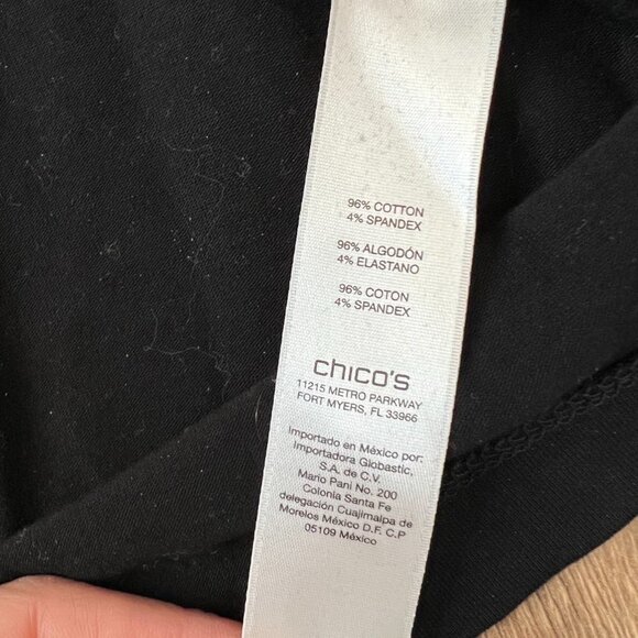 Chico's Zenergy Mini Stud Sparkle Black Top Sz 1 (8) - Picture 9 of 12